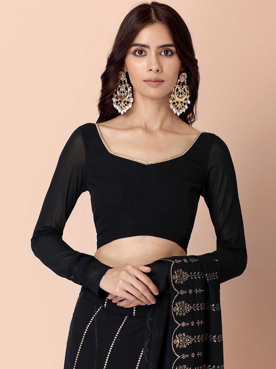 

INDYA Black Crop Top
