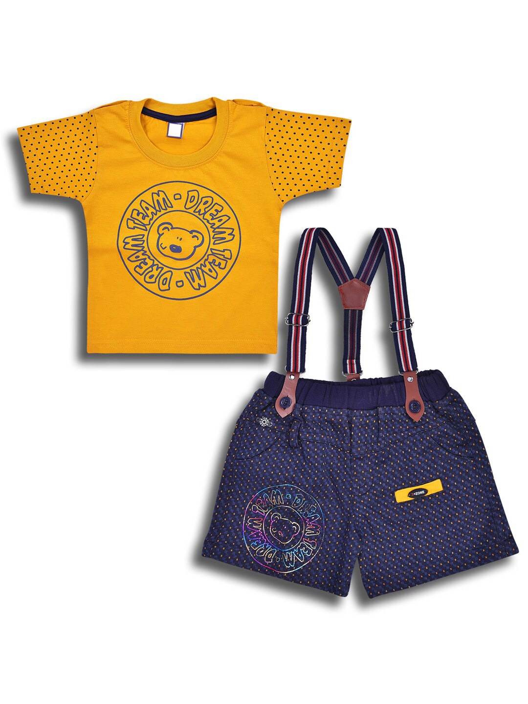 

Wish Karo Boys Printed T-shirt with Shorts, Yellow