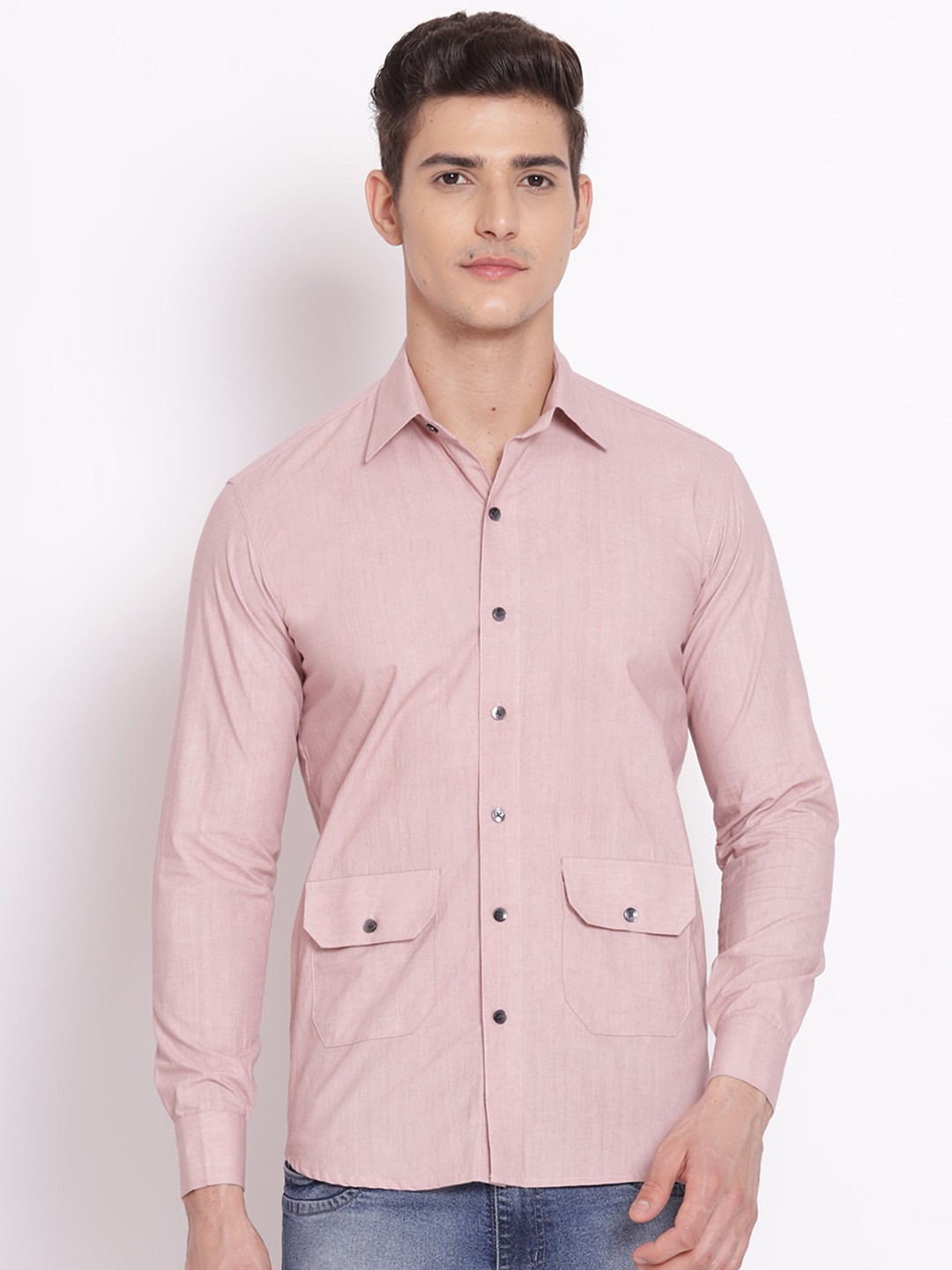 

Shurtz N Skurtz Men Straight Casual Cotton Shirt, Pink