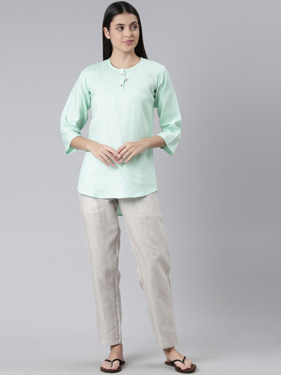 

Ecentric Women Women Organic Cotton Sustainable Tunic with Trousers Co-Ords, Black