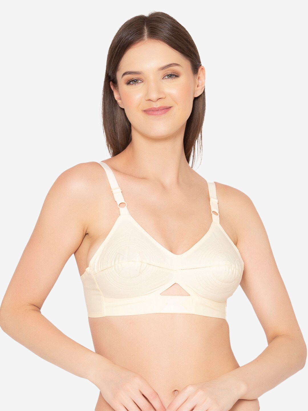 

GROVERSONS Paris Beauty Solid Organic Cotton Non-Padded Bra, Beige