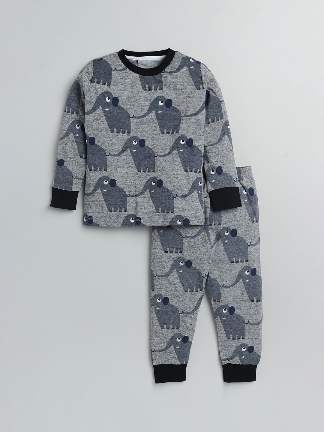 

Lazy Shark Boys Printed Night suit, Grey