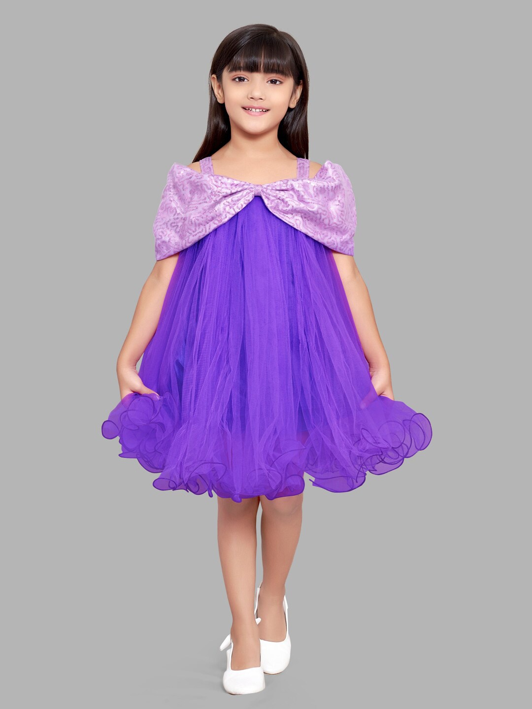 

Pink Chick Girls Net A-Line Dress, Purple