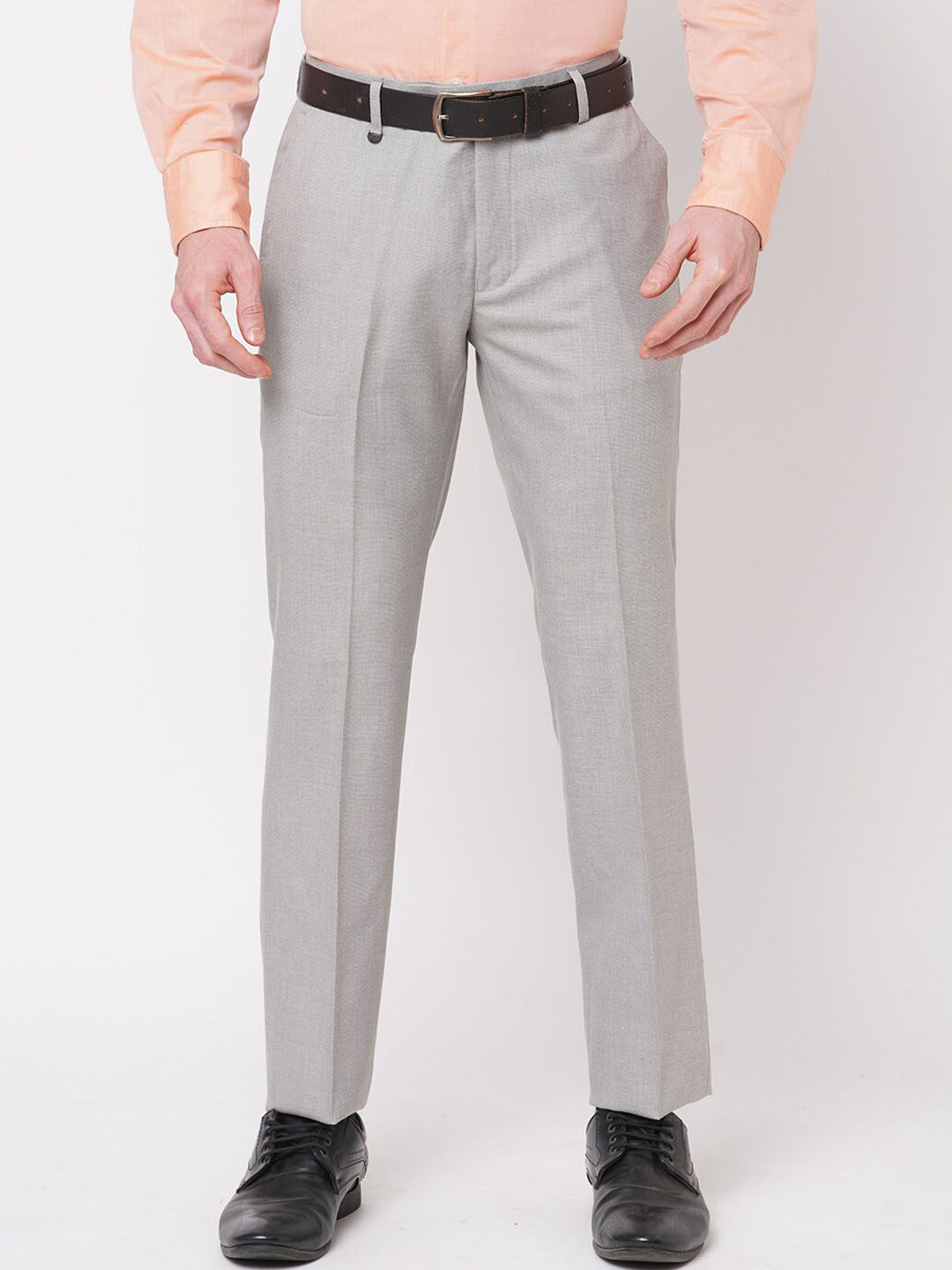 

Solemio Men Original Slim Fit Easy Wash Trousers, Grey