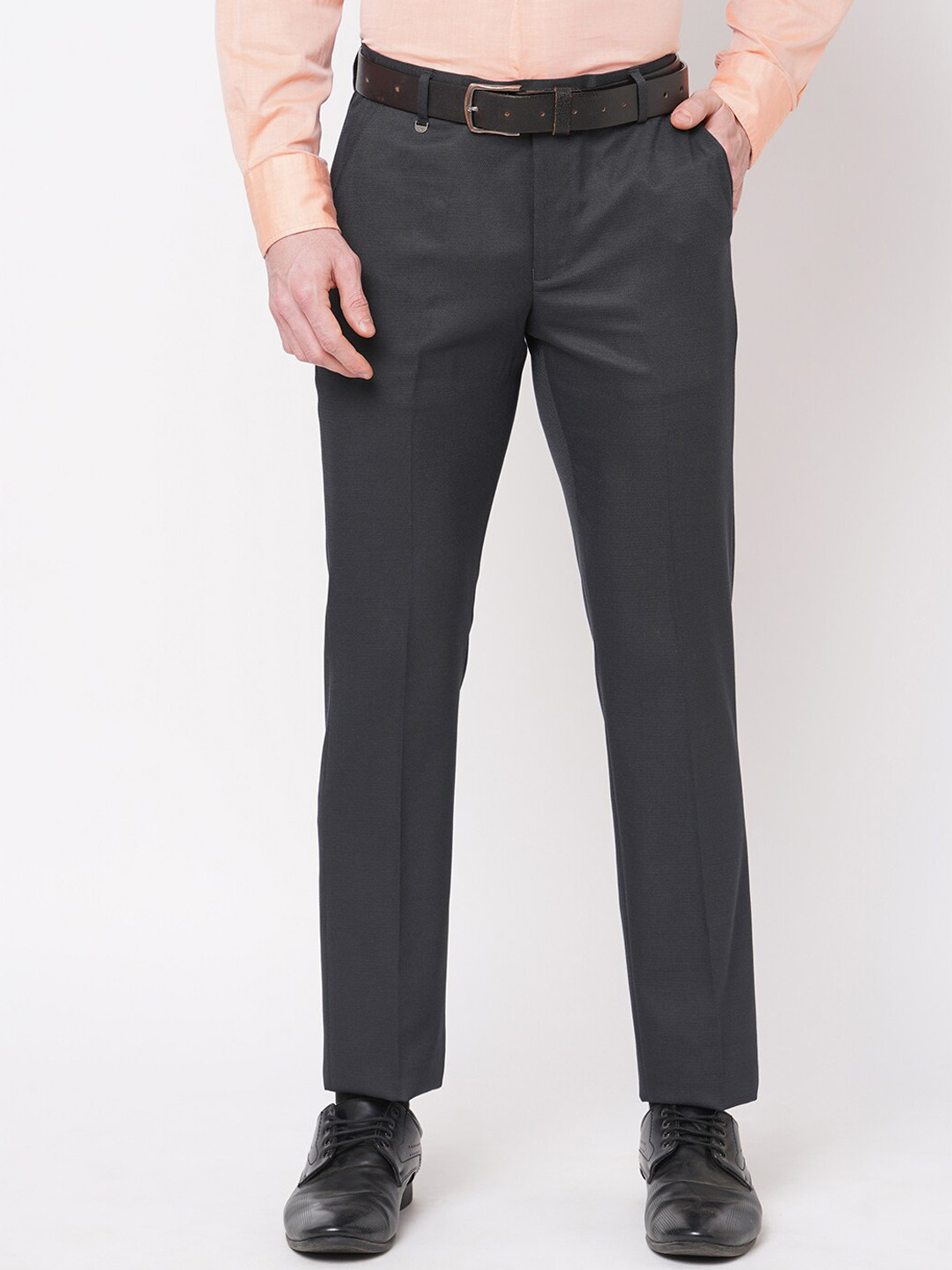 

Solemio Men Original Slim Fit Easy Wash Trousers, Blue