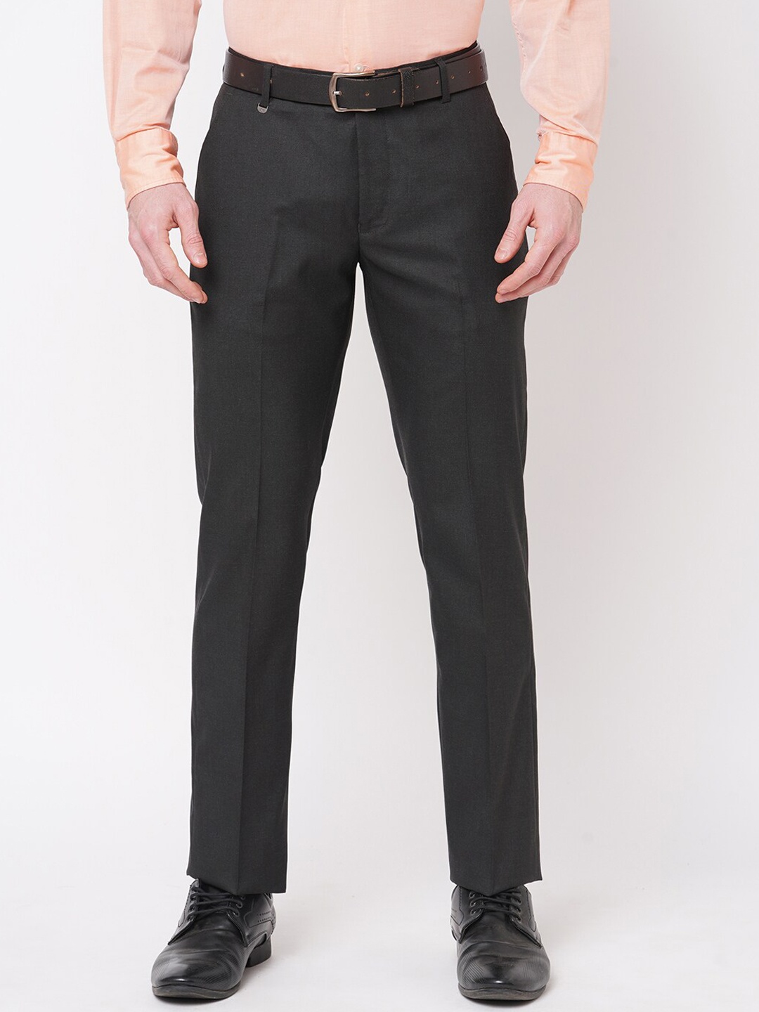 

Solemio Men Original Slim Fit Easy Wash Trousers, Black