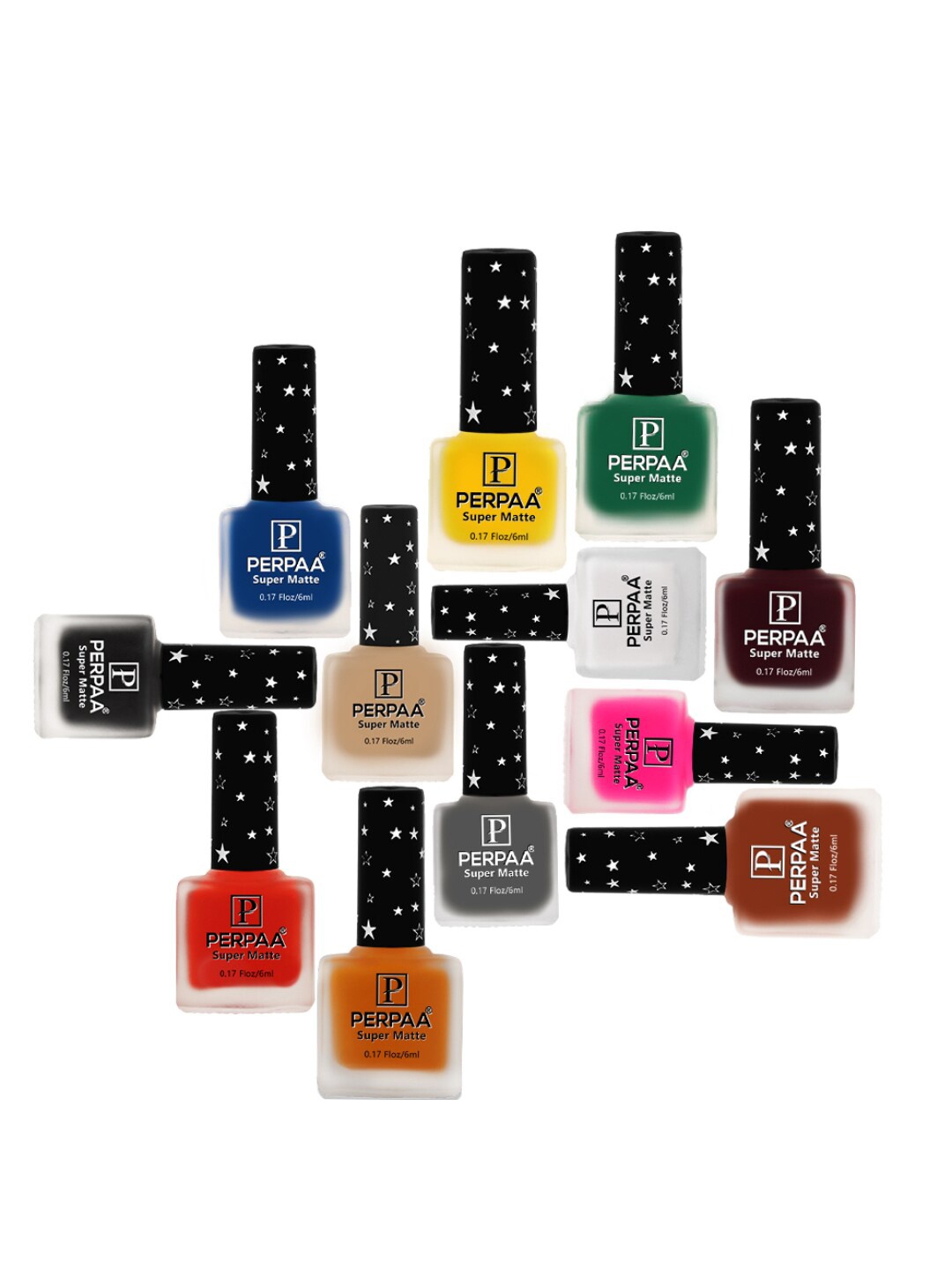 

PERPAA Set Of 12 Super Matte Quick-Dry & Long Lasting Nail Polish 6ml Each - Combo 24, Yellow