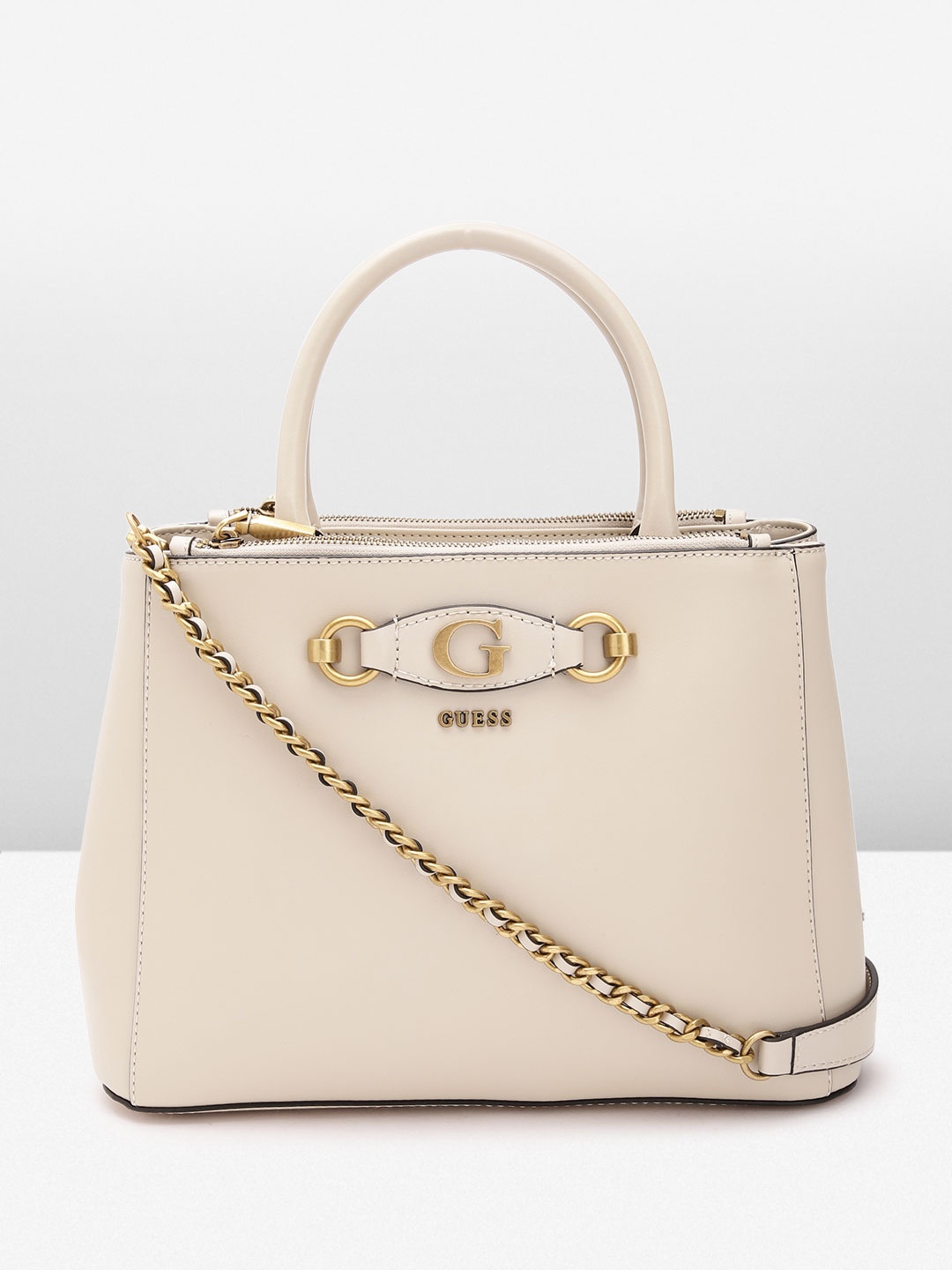 

GUESS Structured Handheld Bag, Beige