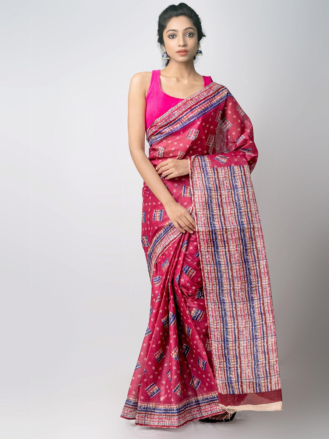 

Unnati Silks Pure Cotton Kovai Saree, Pink