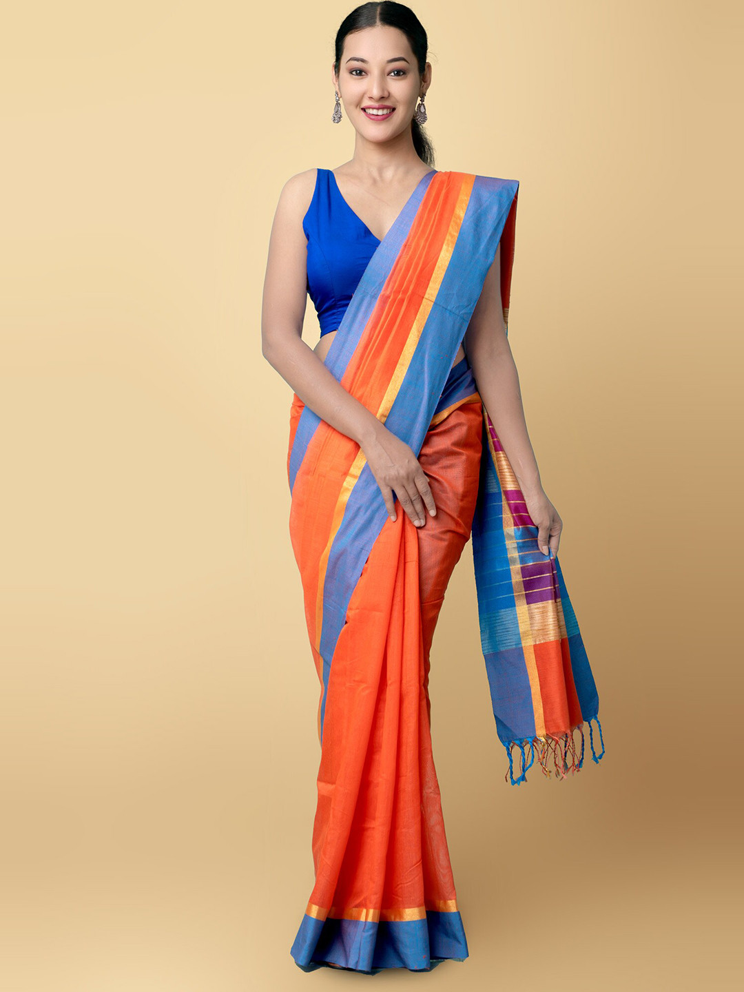 

Unnati Silks Zari Kovai Saree, Orange