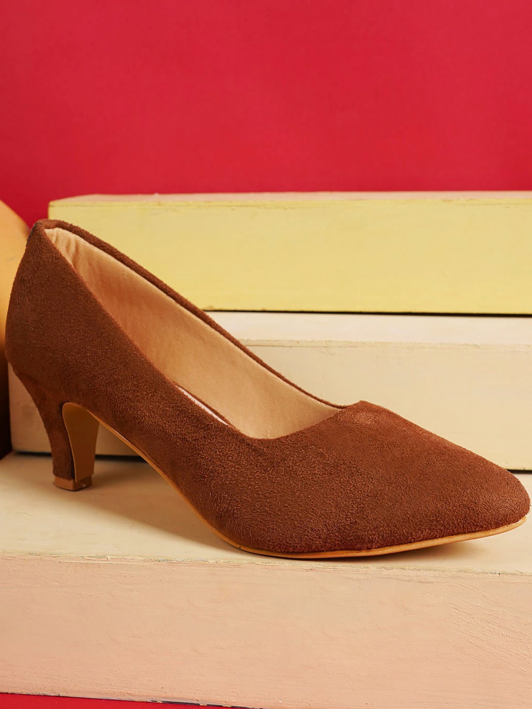 

Cogner Textured Suede Party Kitten Pumps, Tan