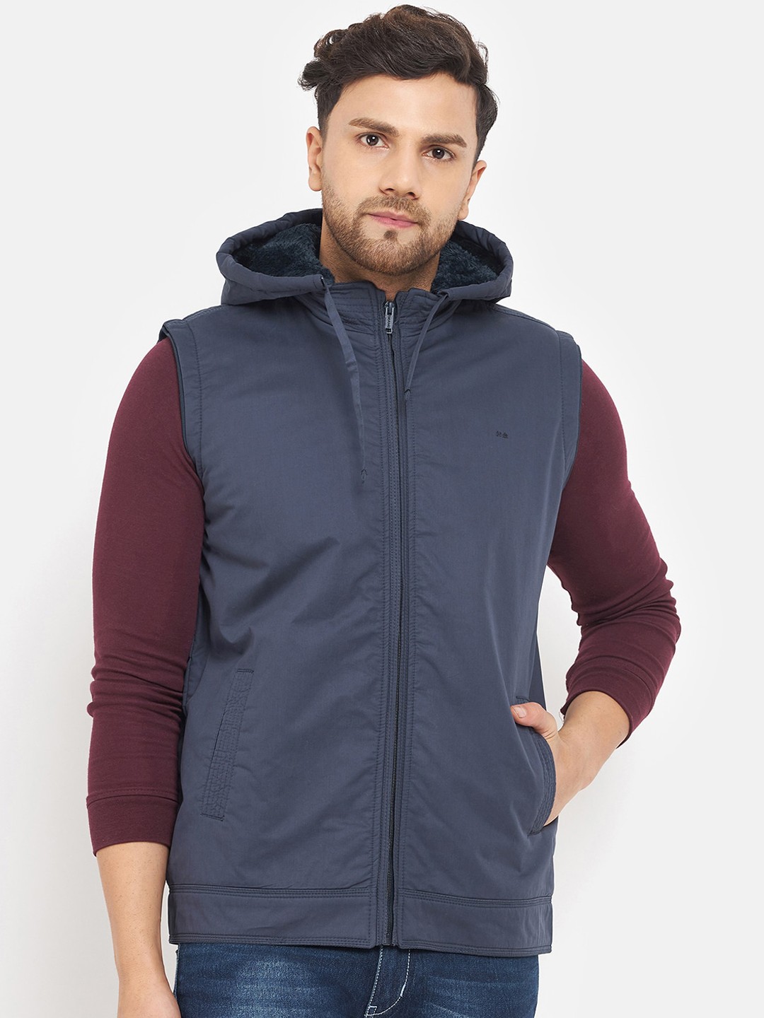 

Okane Men Lightweight Cotton Tailored Jacket, Navy blue