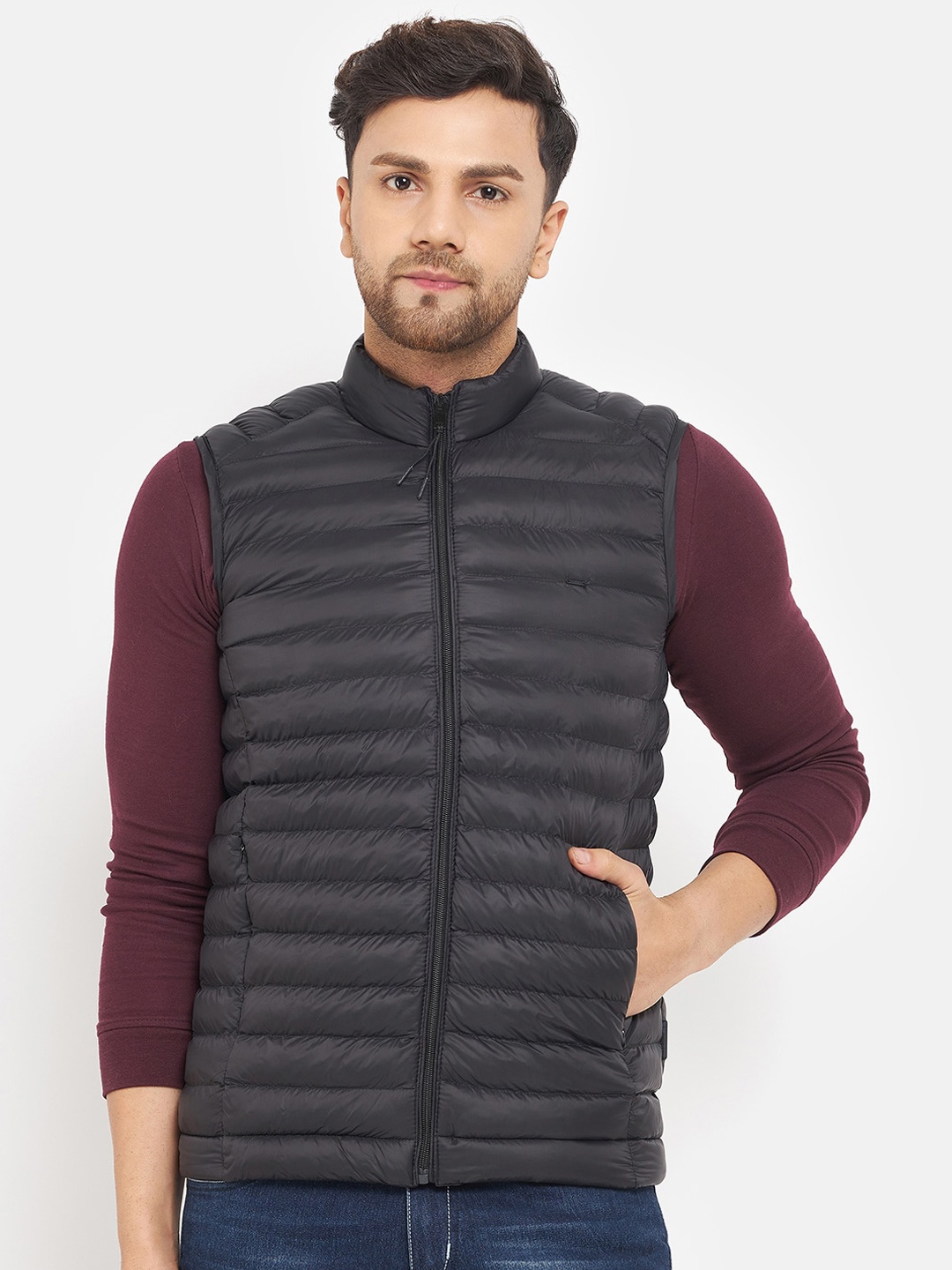 

Okane Men Mock Neck Lightweight Puffer Jacket, Black