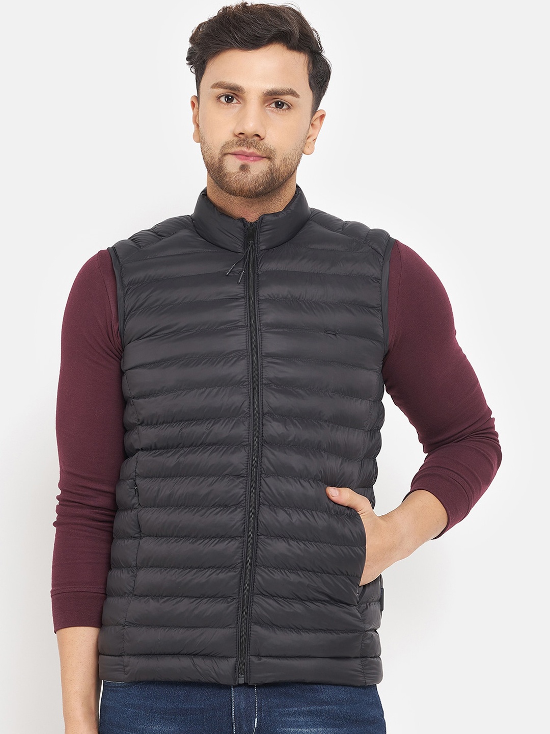 

Okane Men Plus Size Mock Neck Lightweight Puffer Jacket, Black