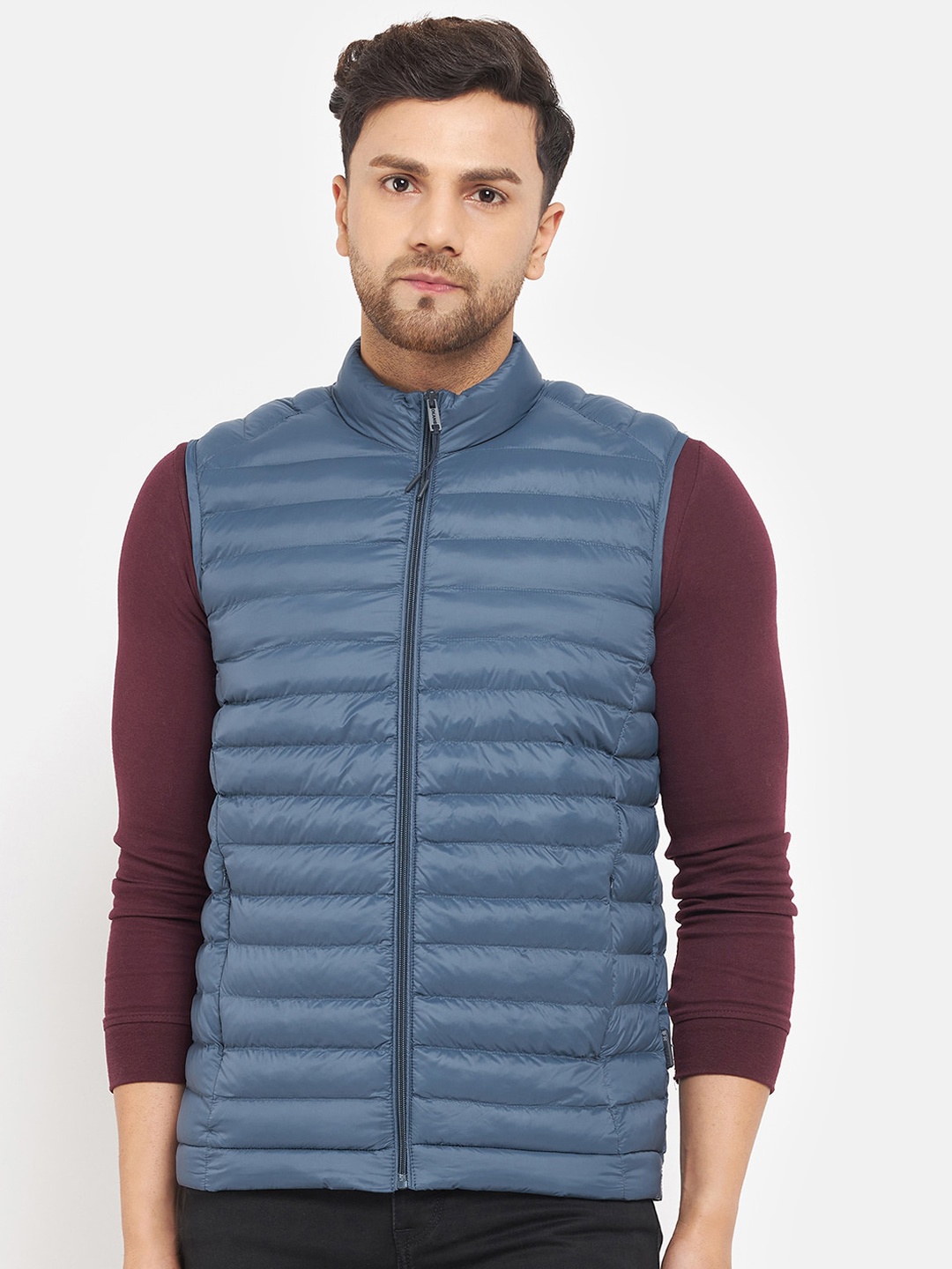 

Okane Men Plus Size Mock Neck Lightweight Puffer Jacket, Blue