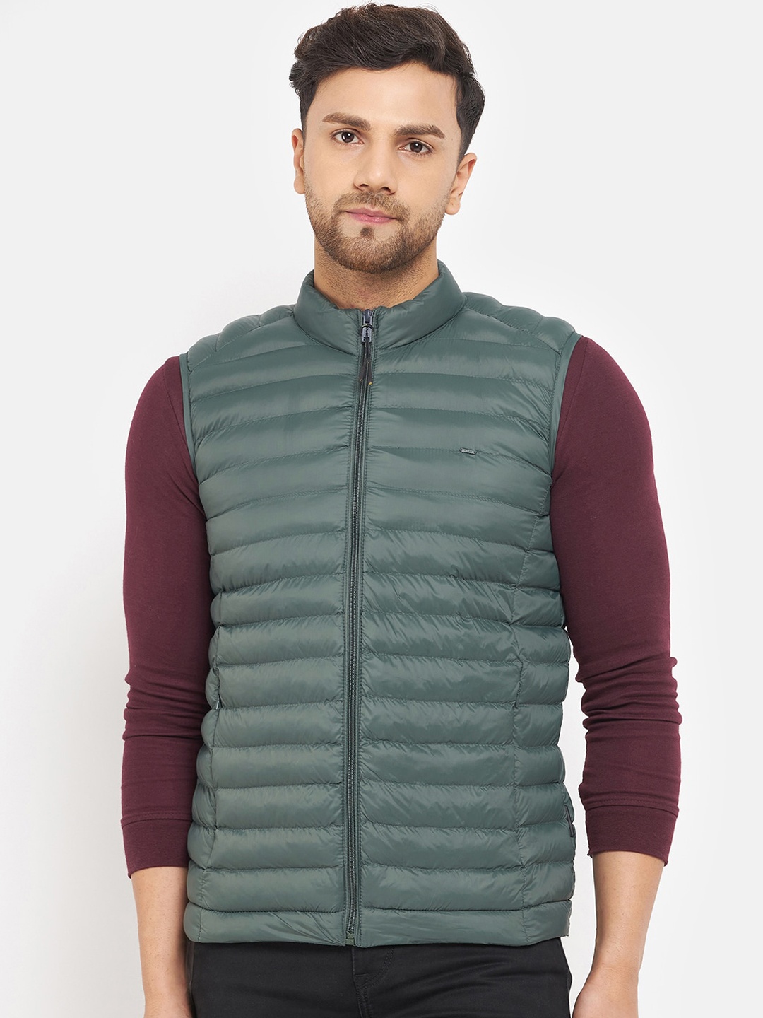 

Okane Men Mock Neck Lightweight Puffer Jacket, Olive