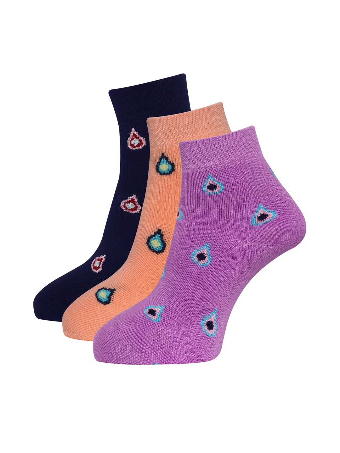 Dollar Socks Women Pack Of 3 Assorted Ankle Length Socks