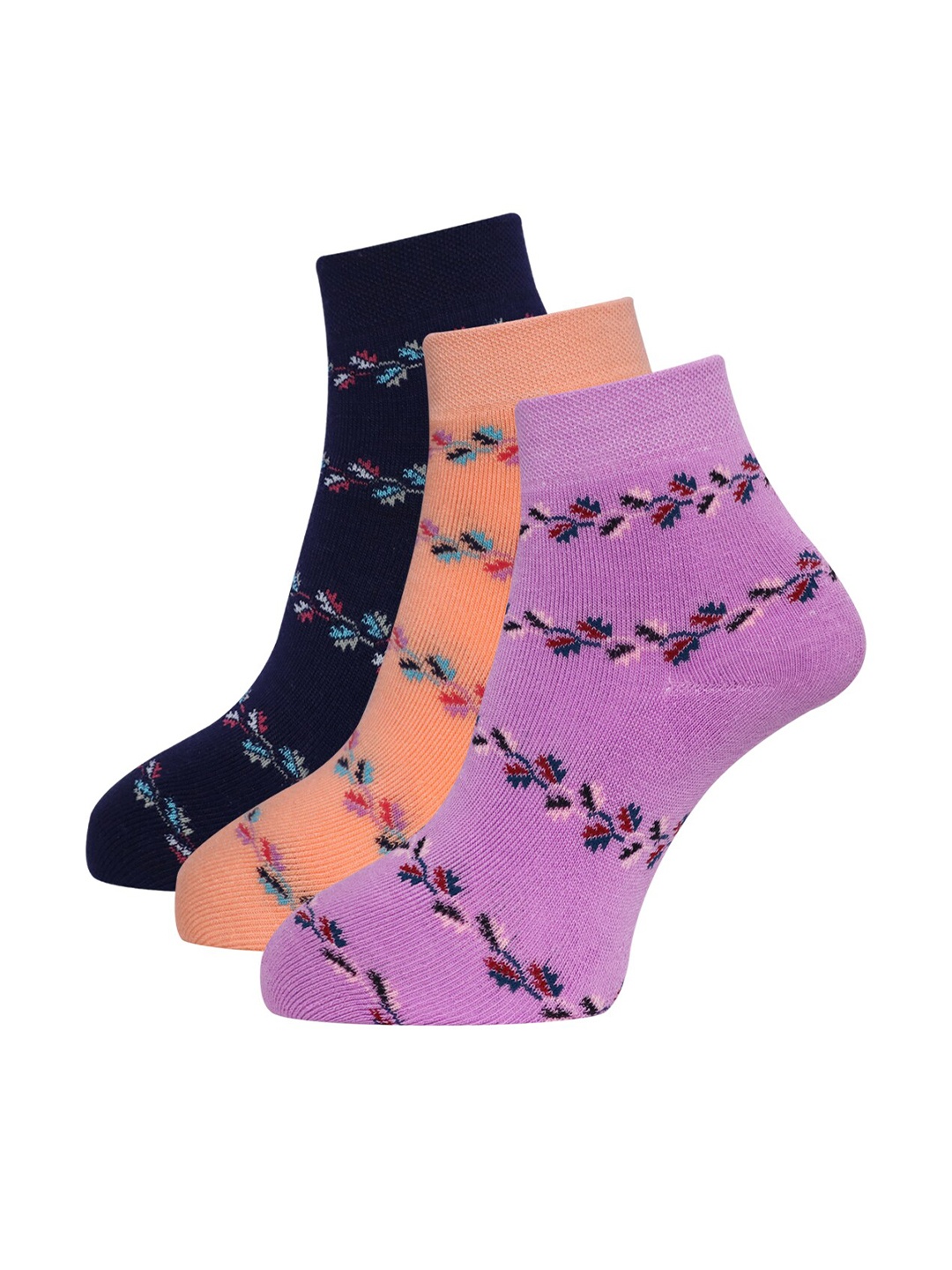 Dollar Socks Women Pack Of 3 Assorted Ankle-Length Socks
