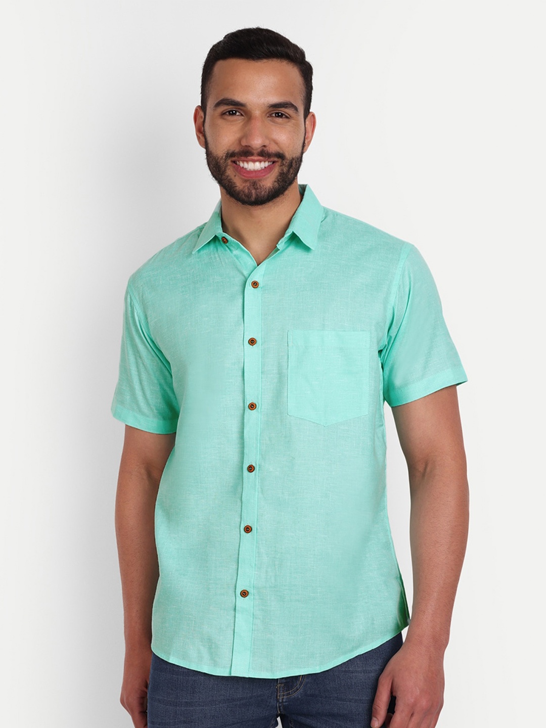 

SHIRA 24 Men Standard Casual Shirt, Green