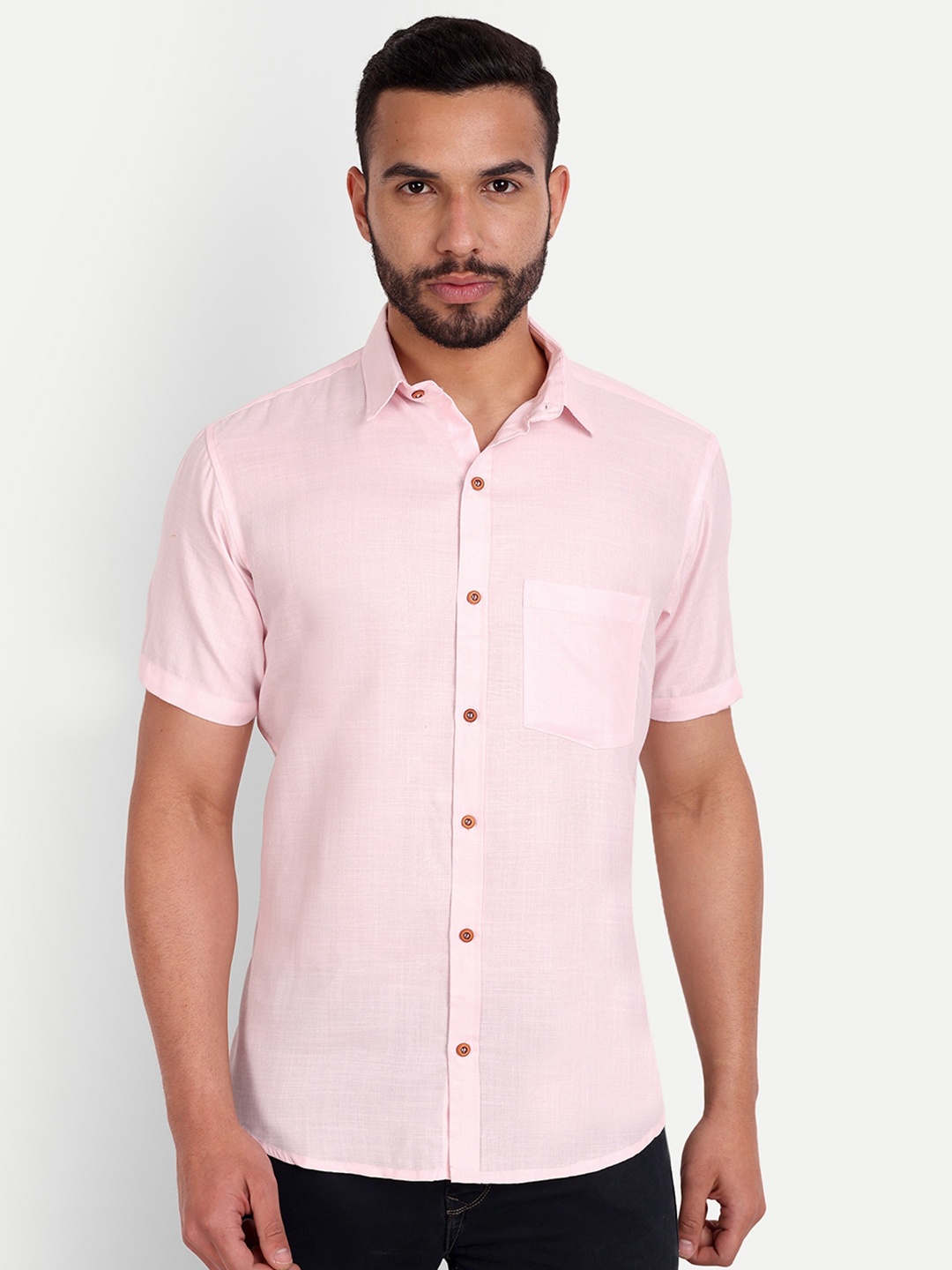 

SHIRA 24 Men Standard Casual Shirt, Pink