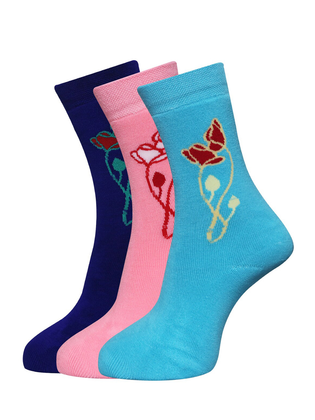 

Dollar Socks Women Pack Of 3 Assorted Woolen Calf-Length Socks