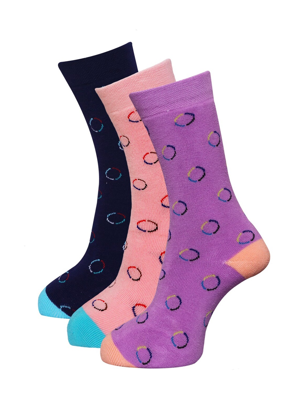 

Dollar Socks Women Pack Of 3 Assorted Printed Patterned Calf-Length Socks