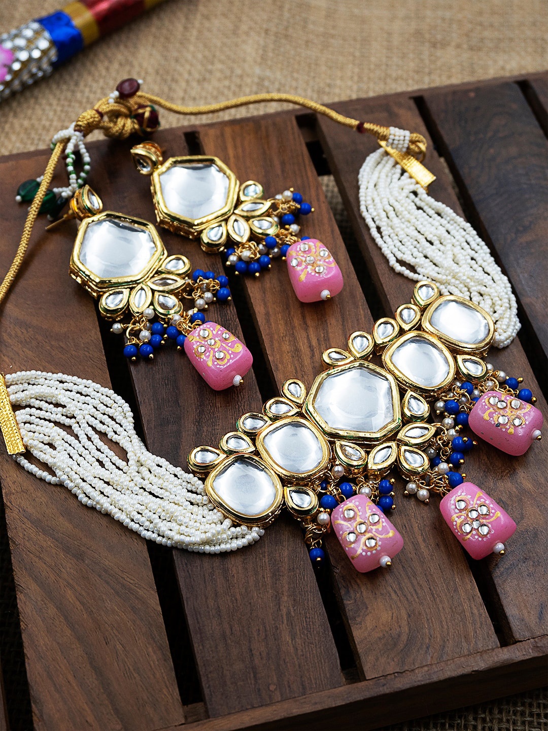 

StileAdda Harshi Gold-Plated Kundan Studded Bridal Jewellery Set