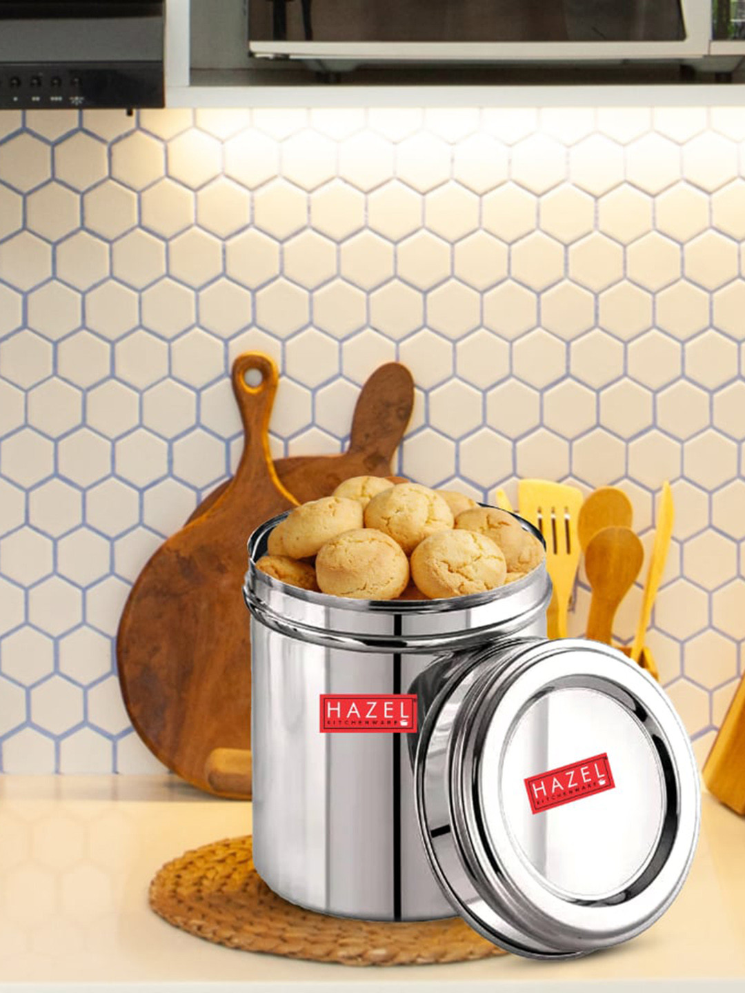 

HAZEL Stainless Steel Dishwasher Safe Kitchen Container With Transparent Lid 800 ml