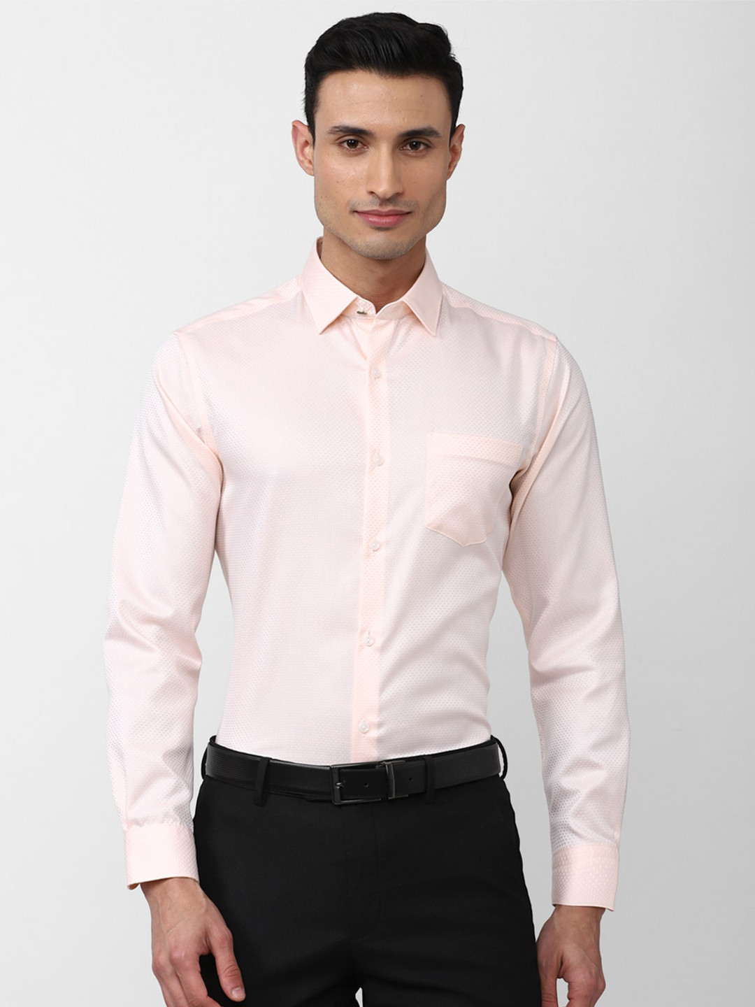

Peter England Elite Men Formal Pure Cotton Shirt, Peach