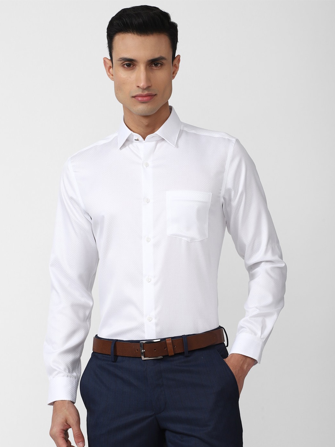 

Peter England Elite Men Formal Pure Cotton Shirt, White