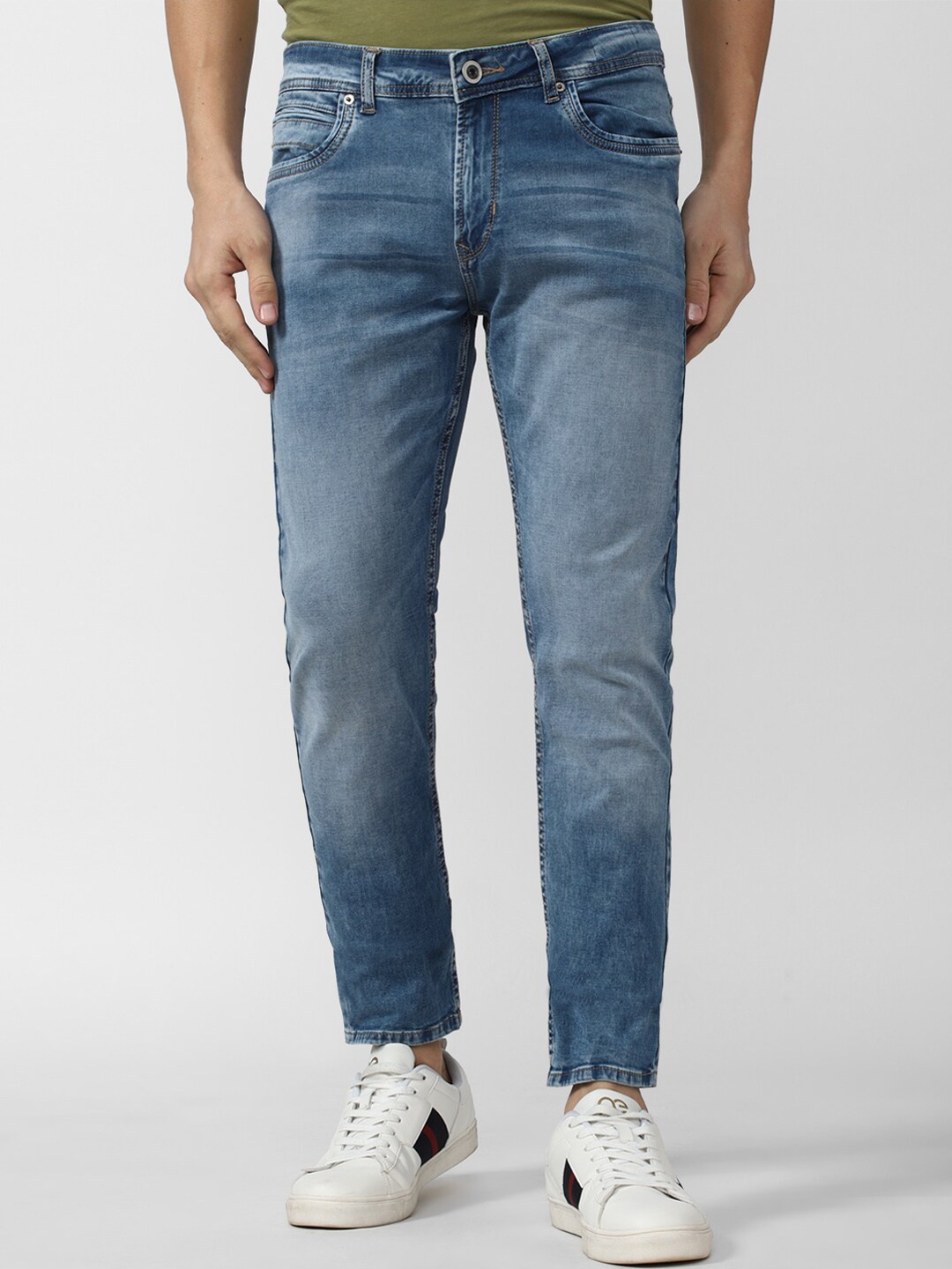 

Peter England Casuals Men Cotton Skinny Fit Heavy Fade Jeans, Blue