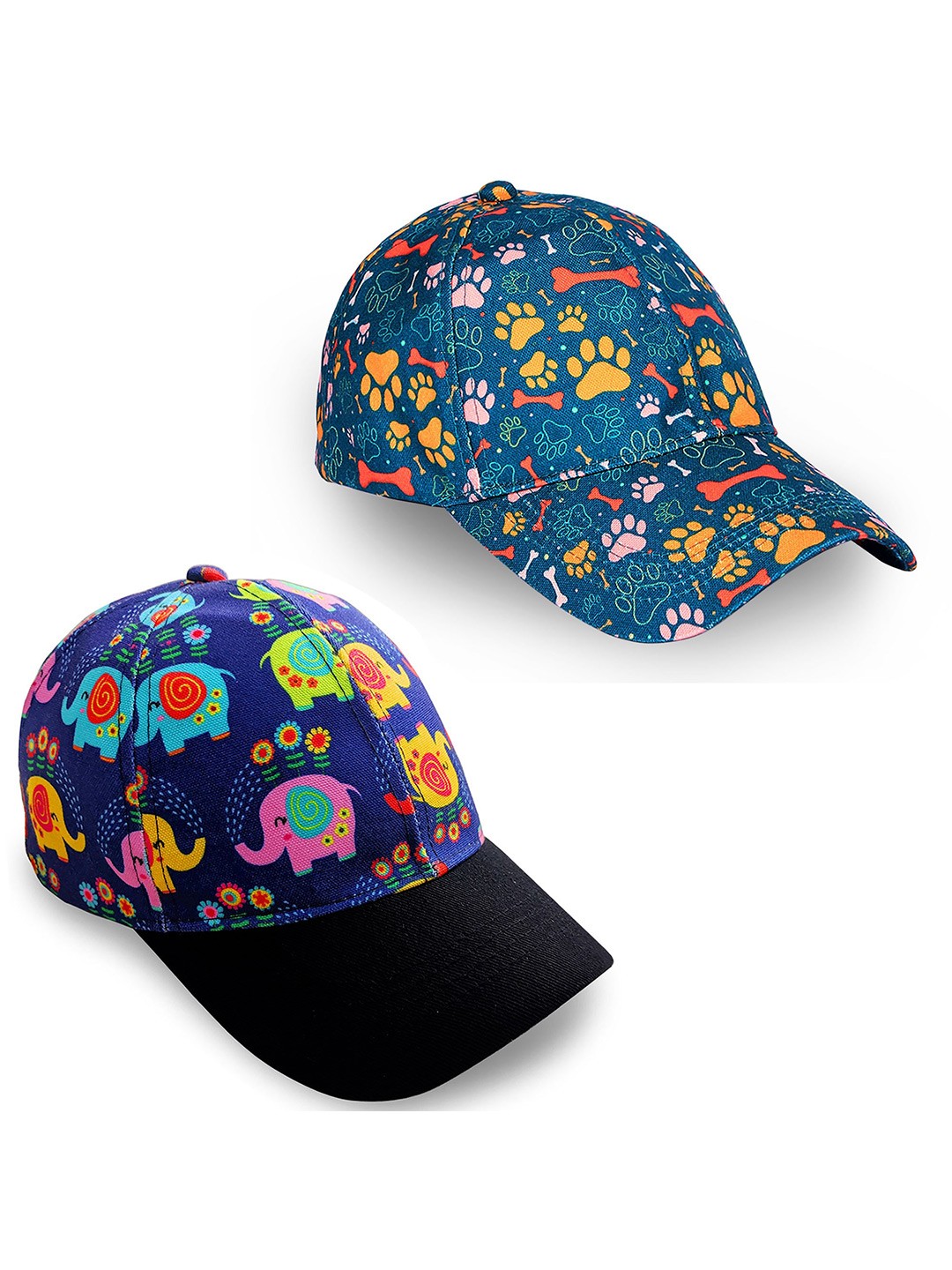 

Knotyy Unisex Pack of 2 Printed Snapback Cap, Blue