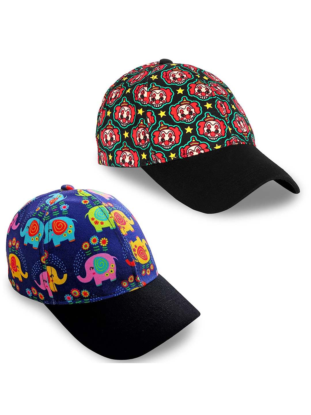 

Knotyy Pack Of 2 Printed Visor Cap, Black