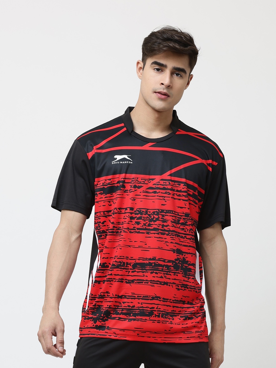 

Shiv Naresh Men Printed Dribble Football T-shirt, Black