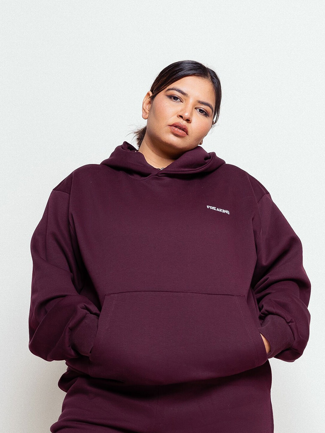 

FREAKINS Women Hooded Neck Sweatshirt, Maroon