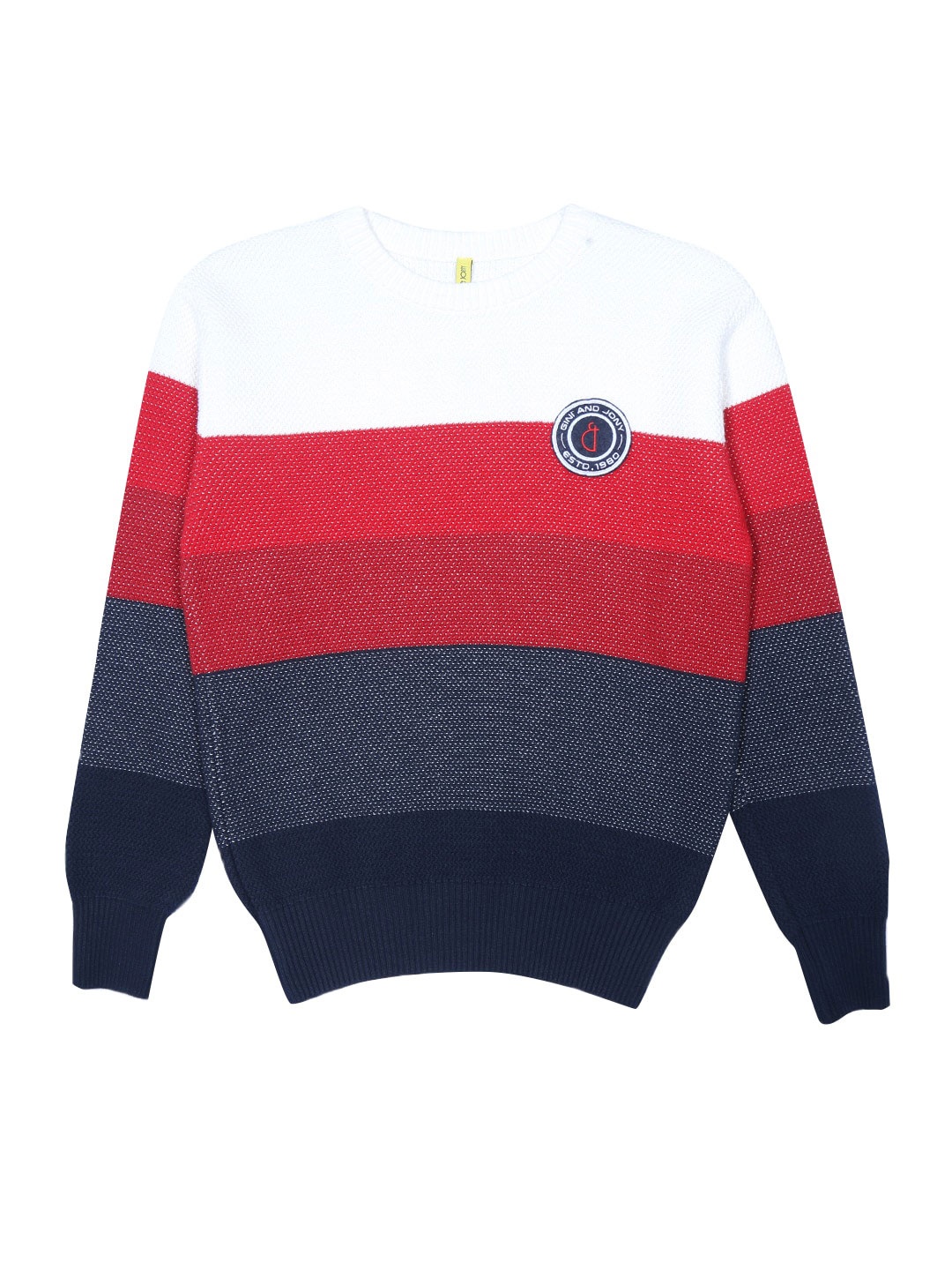 

Gini and Jony Boys Striped Pullover, White