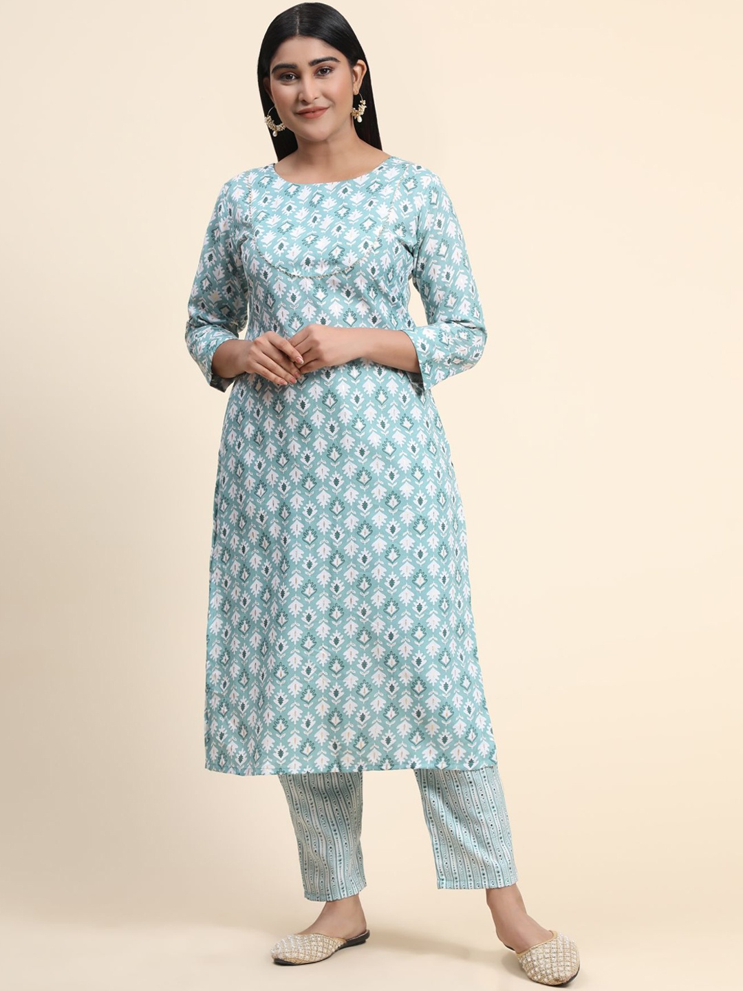 

KALINI Women Ethnic Motifs Printed Kurta with Pyjamas, Blue