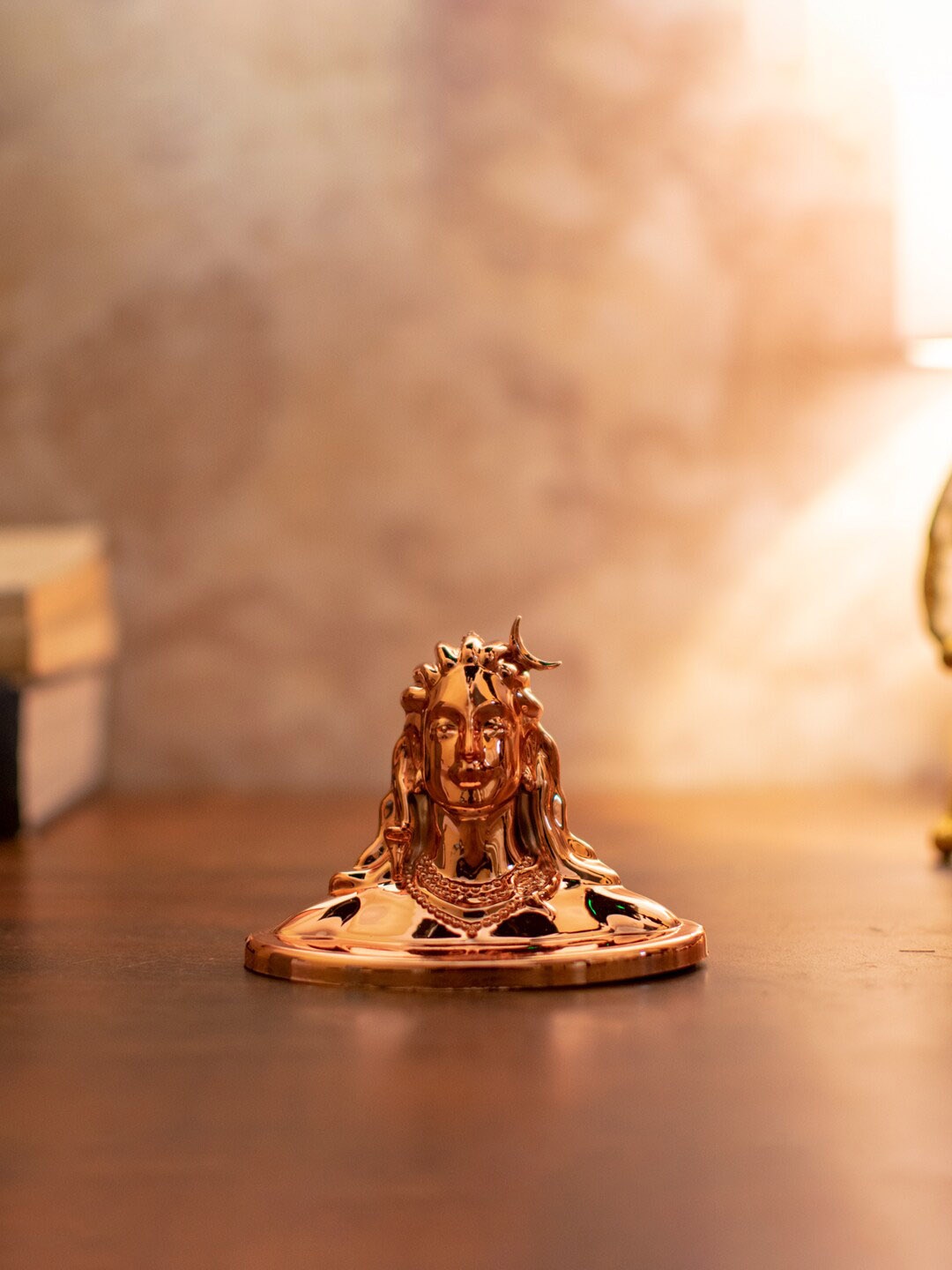 

StatueStudio Textured Adiyogi Car Dashboard Statue Showpiece, Copper