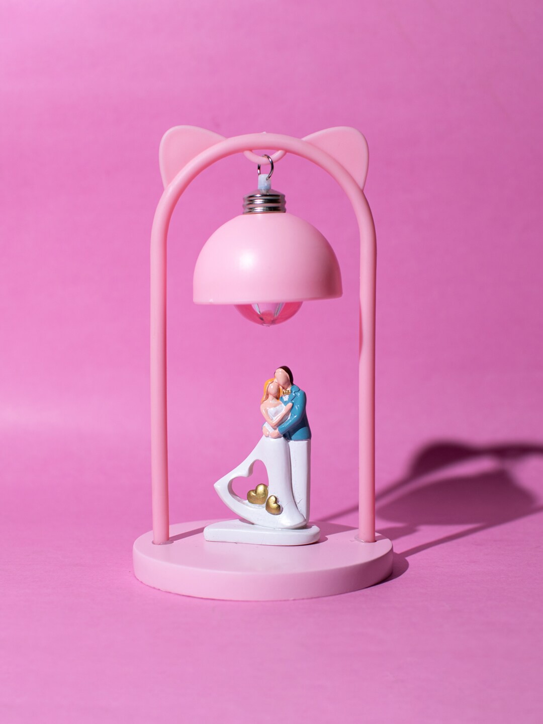 

StatueStudio Couple with focus Light Polyresin Showpiece, Pink