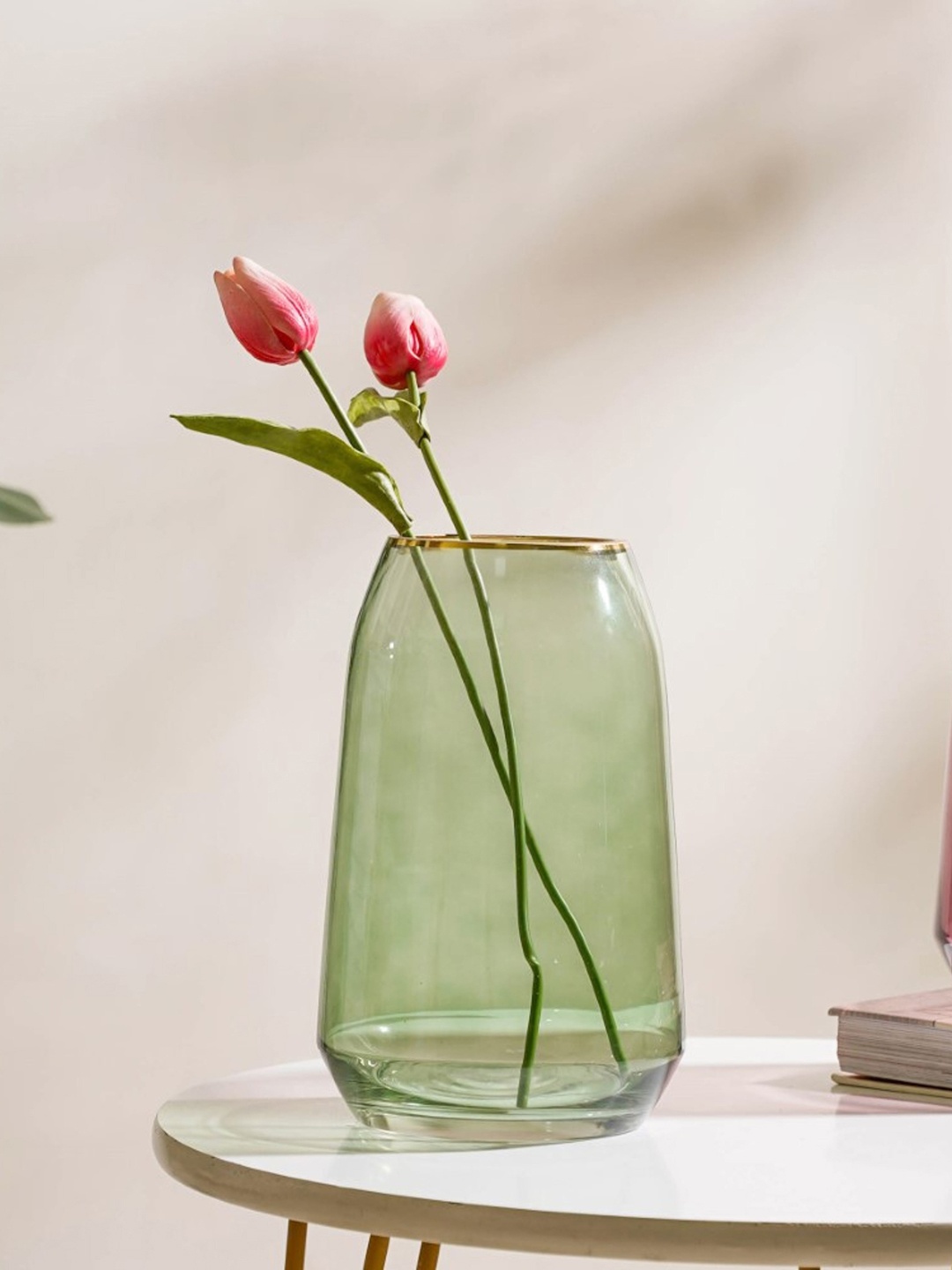

Nestasia Green Clear Glass Vase