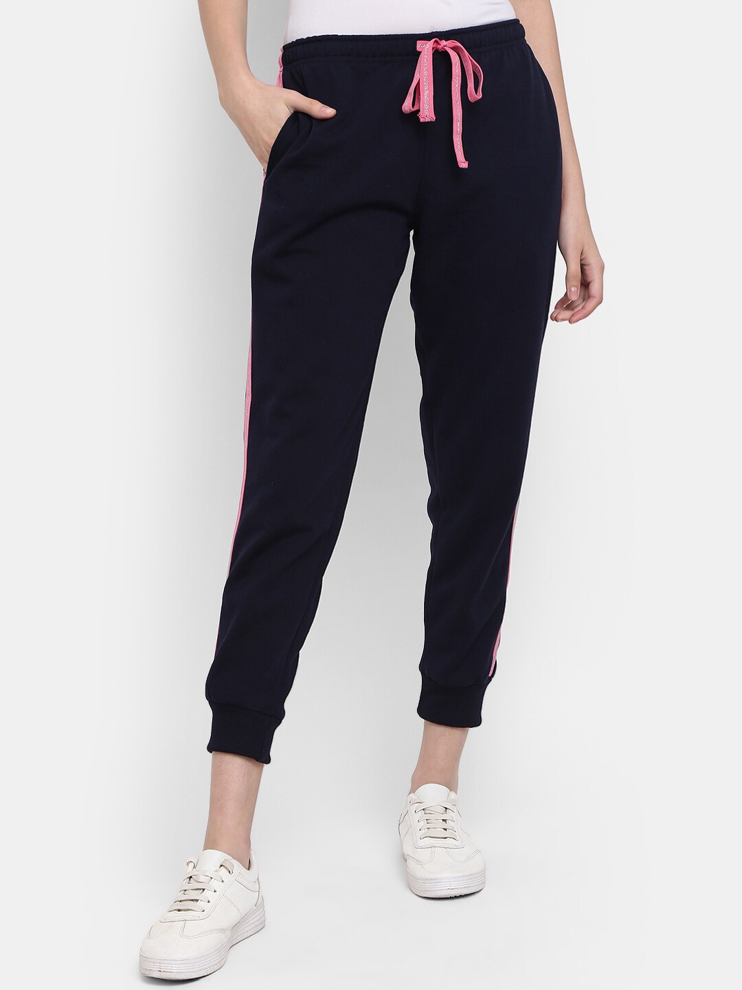 

V-Mart Women Side Striped Detail Jogger, Navy blue
