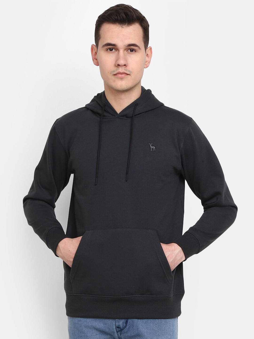 

V-Mart Men Fleece Hooded Sweatshirt, Grey