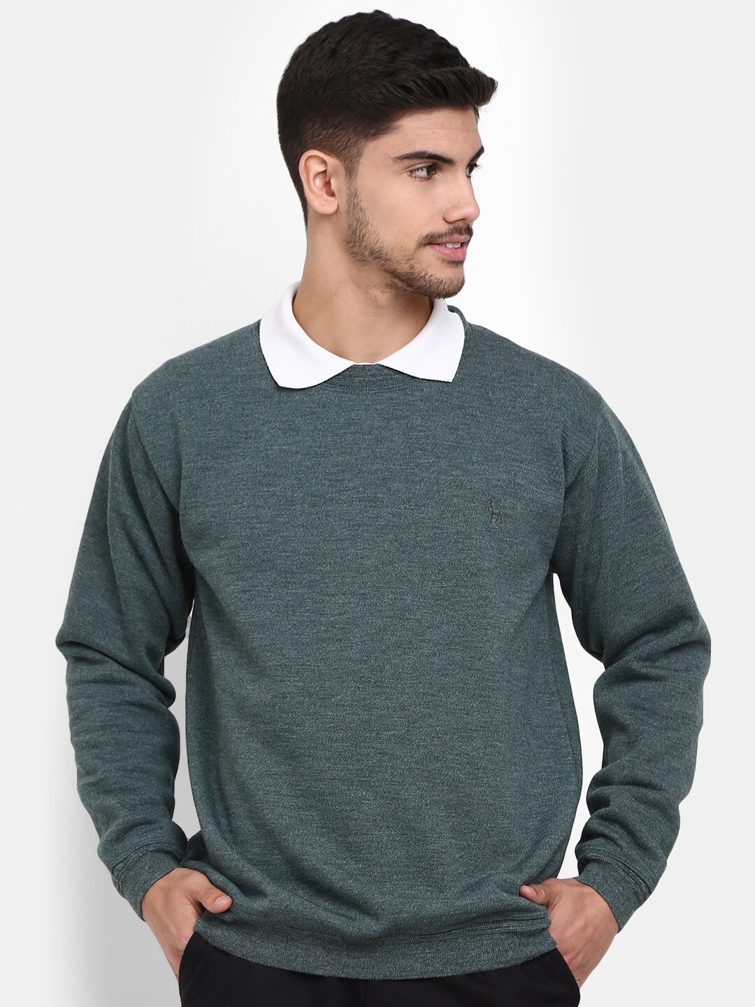 

V-Mart Men Olive Green Sweatshirt