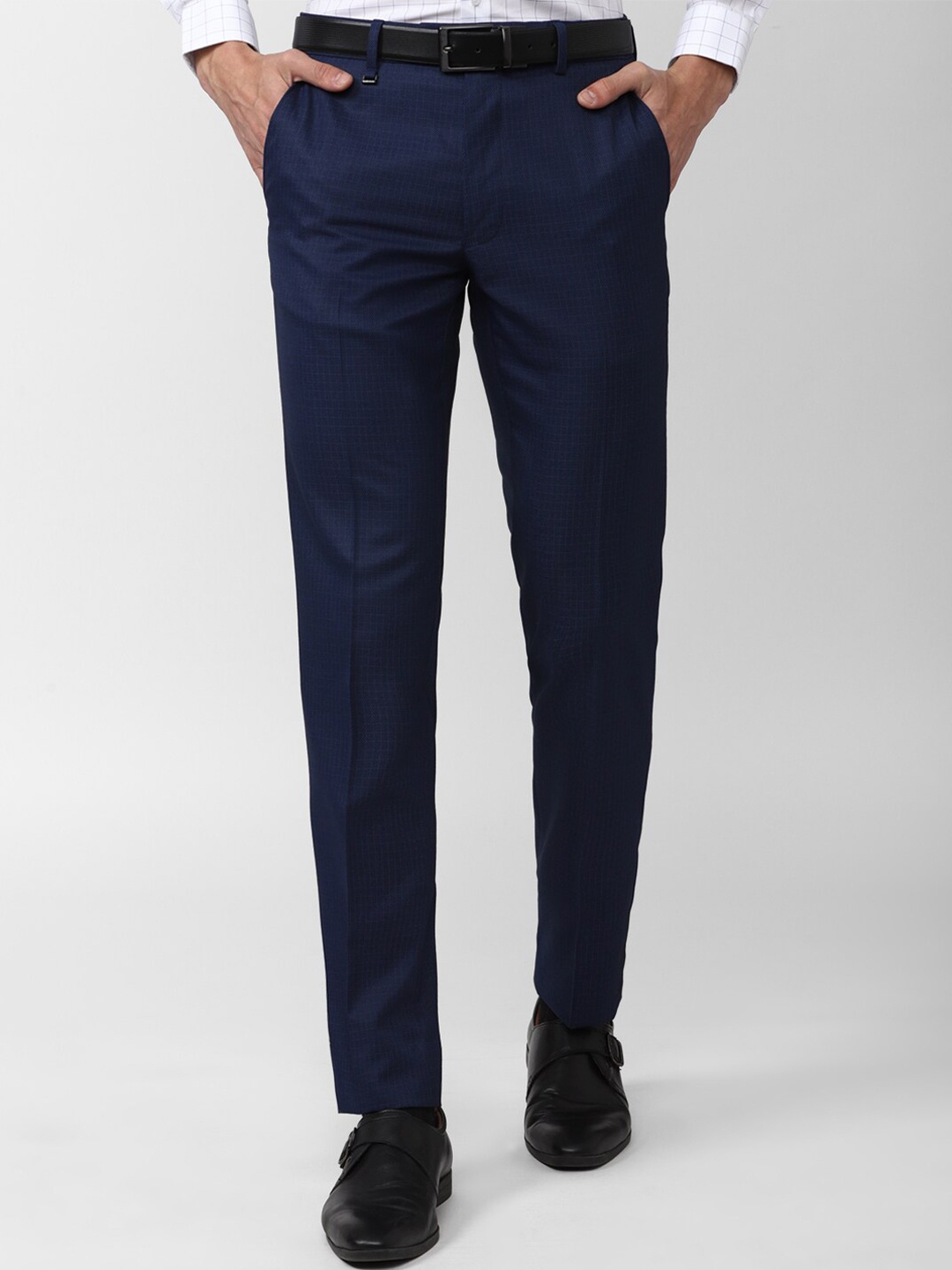 

Van Heusen Men Slim Fit Formal Trousers, Navy blue