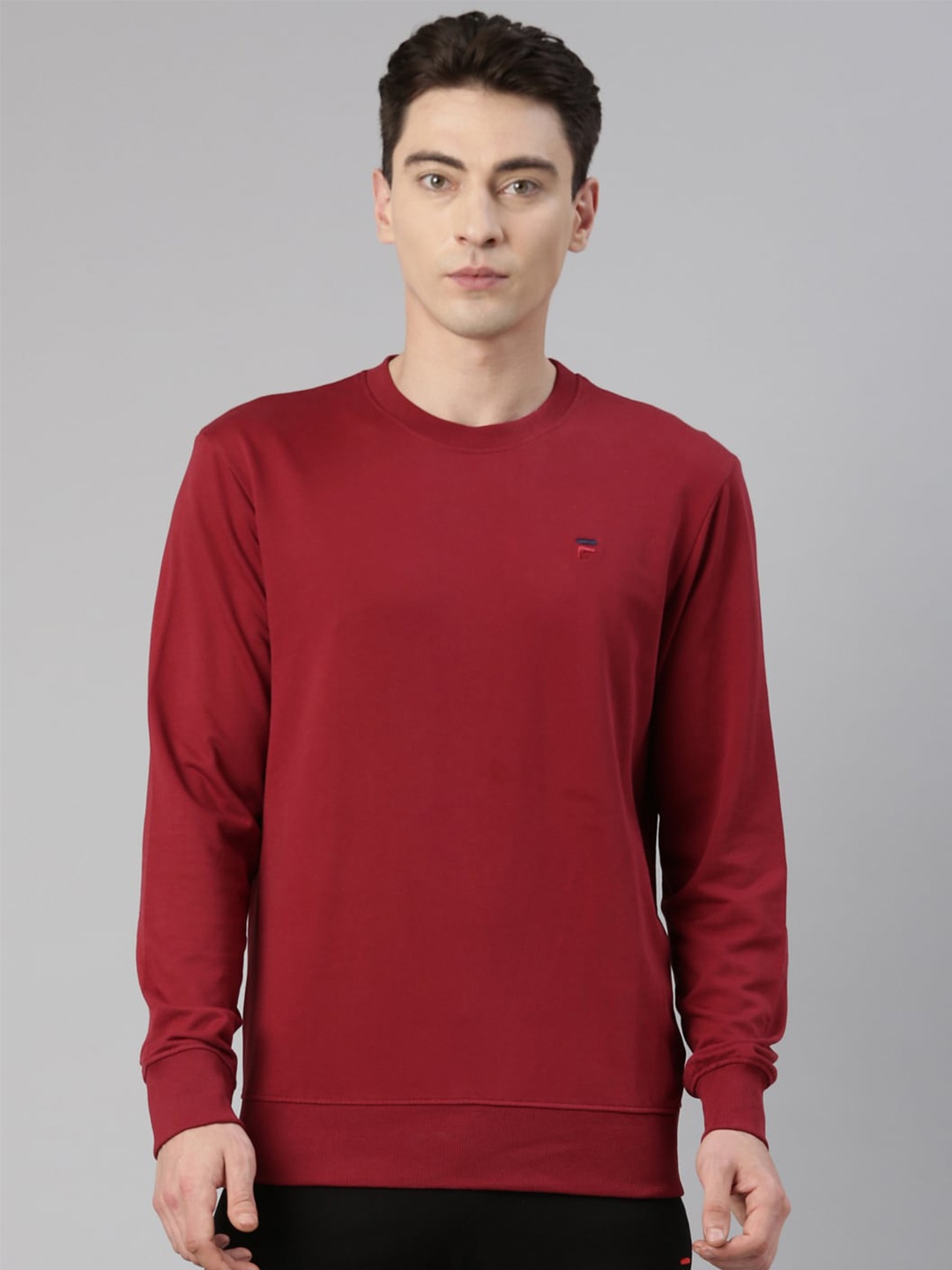 

FILA Men Round Neck Cotton Sweatshirt, Brown