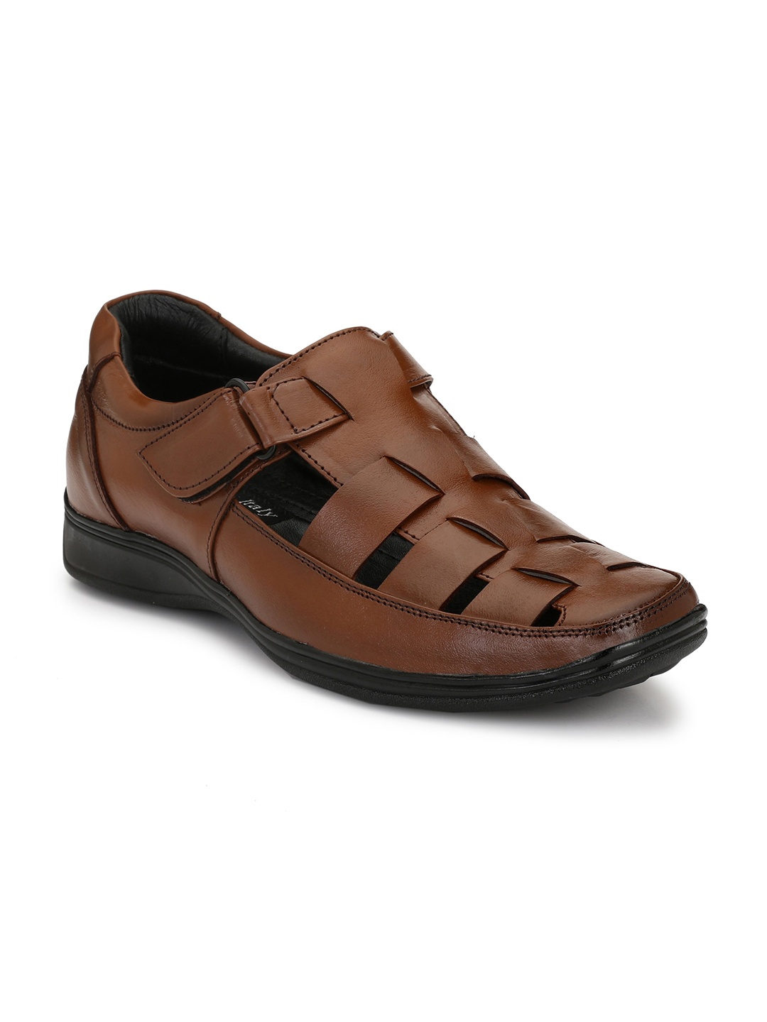 

Eego Italy Men Leather Fisherman Sandals, Brown