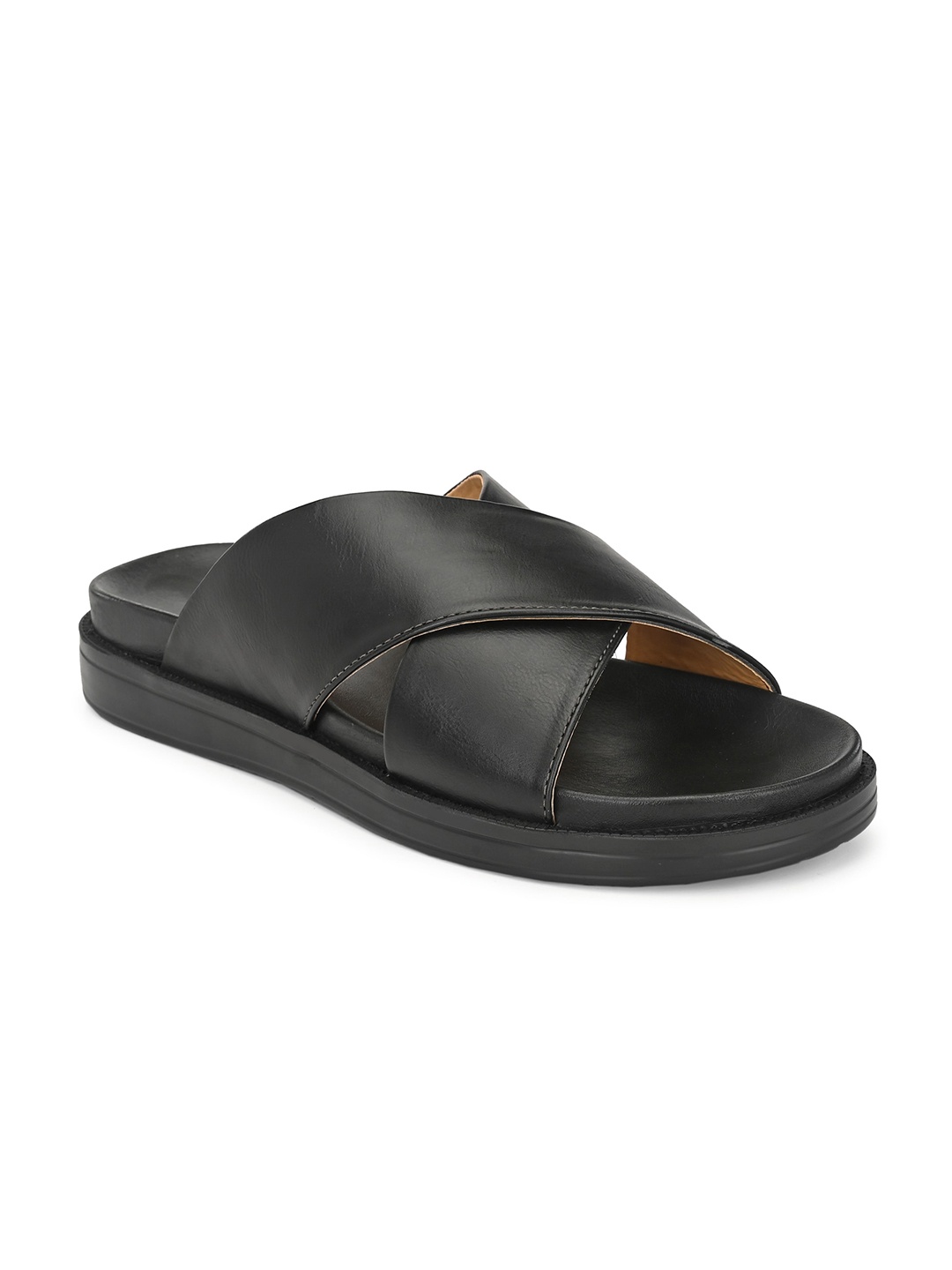 

Eego Italy Men Solid Comfort Sandals, Black