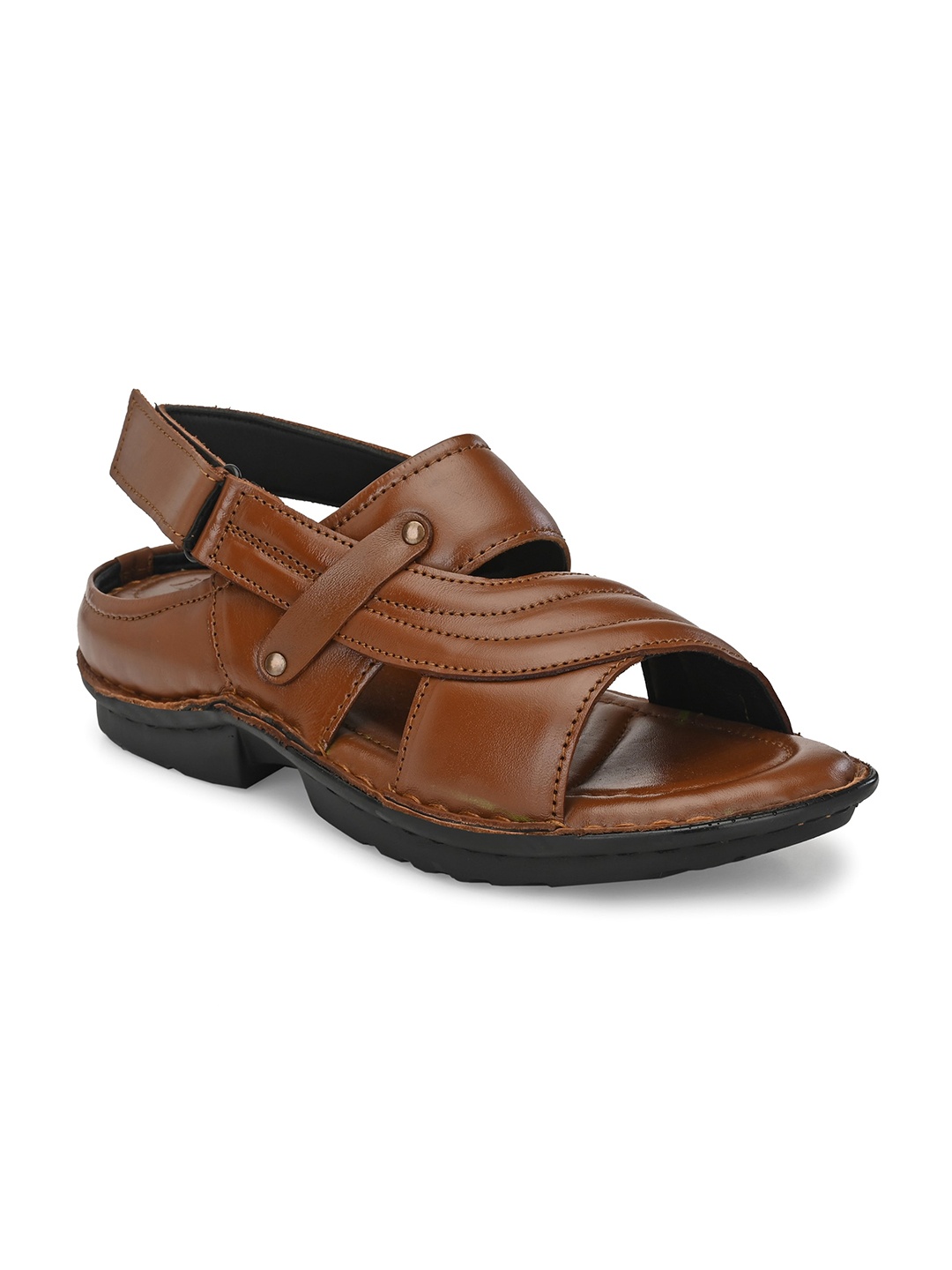 

Eego Italy Men Leather Comfort Sandals, Brown