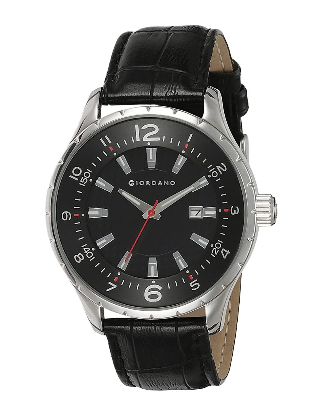 

GIORDANO Men Embellished Dial & Leather Straps Analogue Watch 1581-01, Black