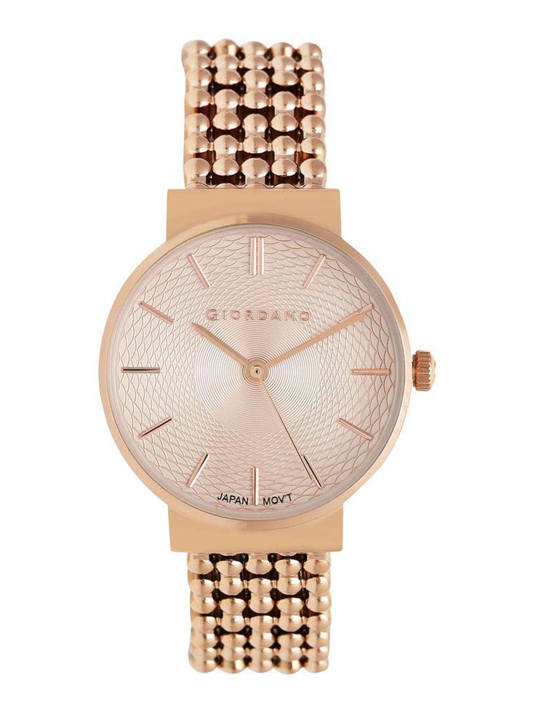 

GIORDANO Women Peach Dial & Rose Gold-Plated Bracelet Style Analogue Watch GD-2098